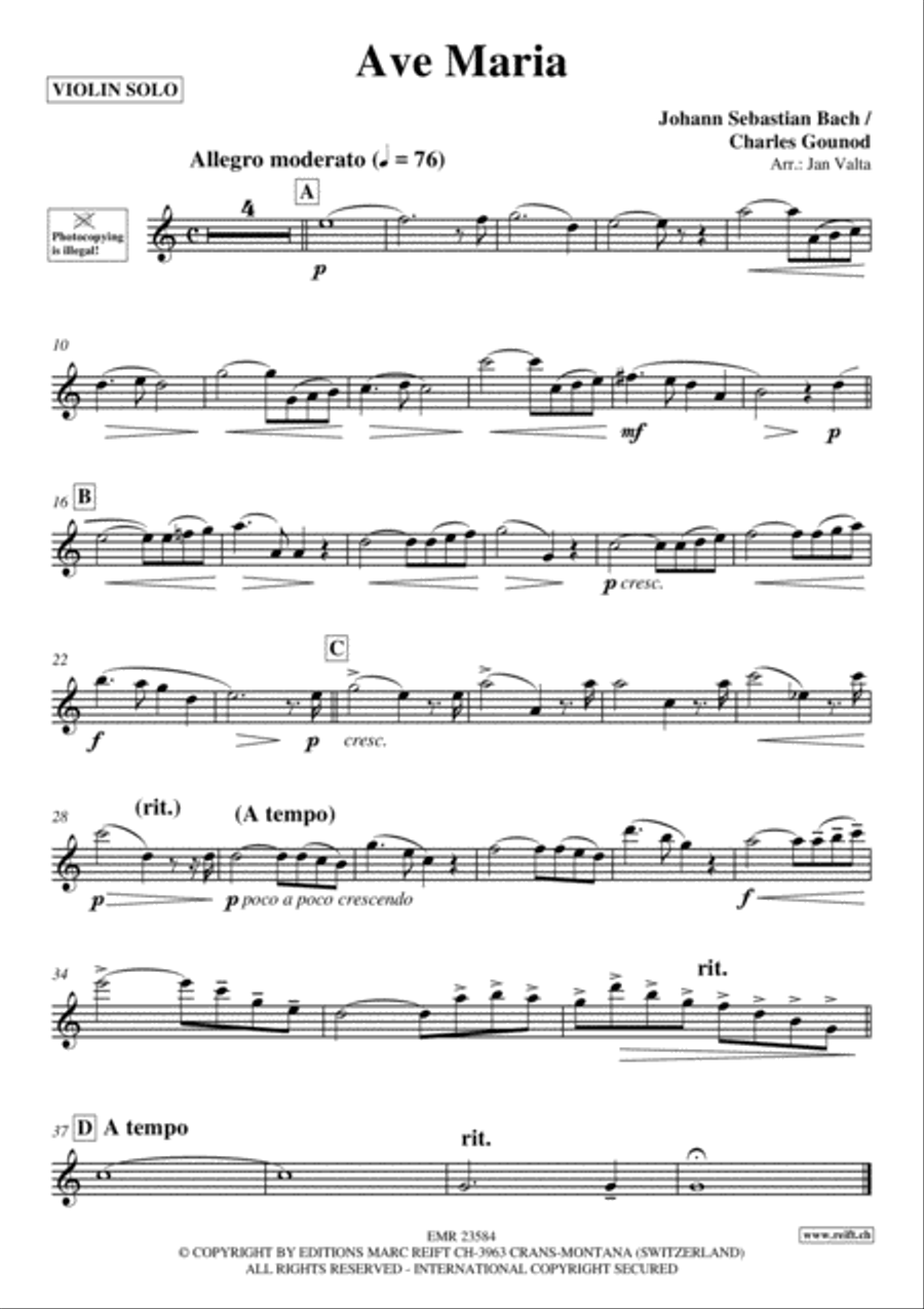 Ave Maria Violin Solo scores gallery preview page 2
