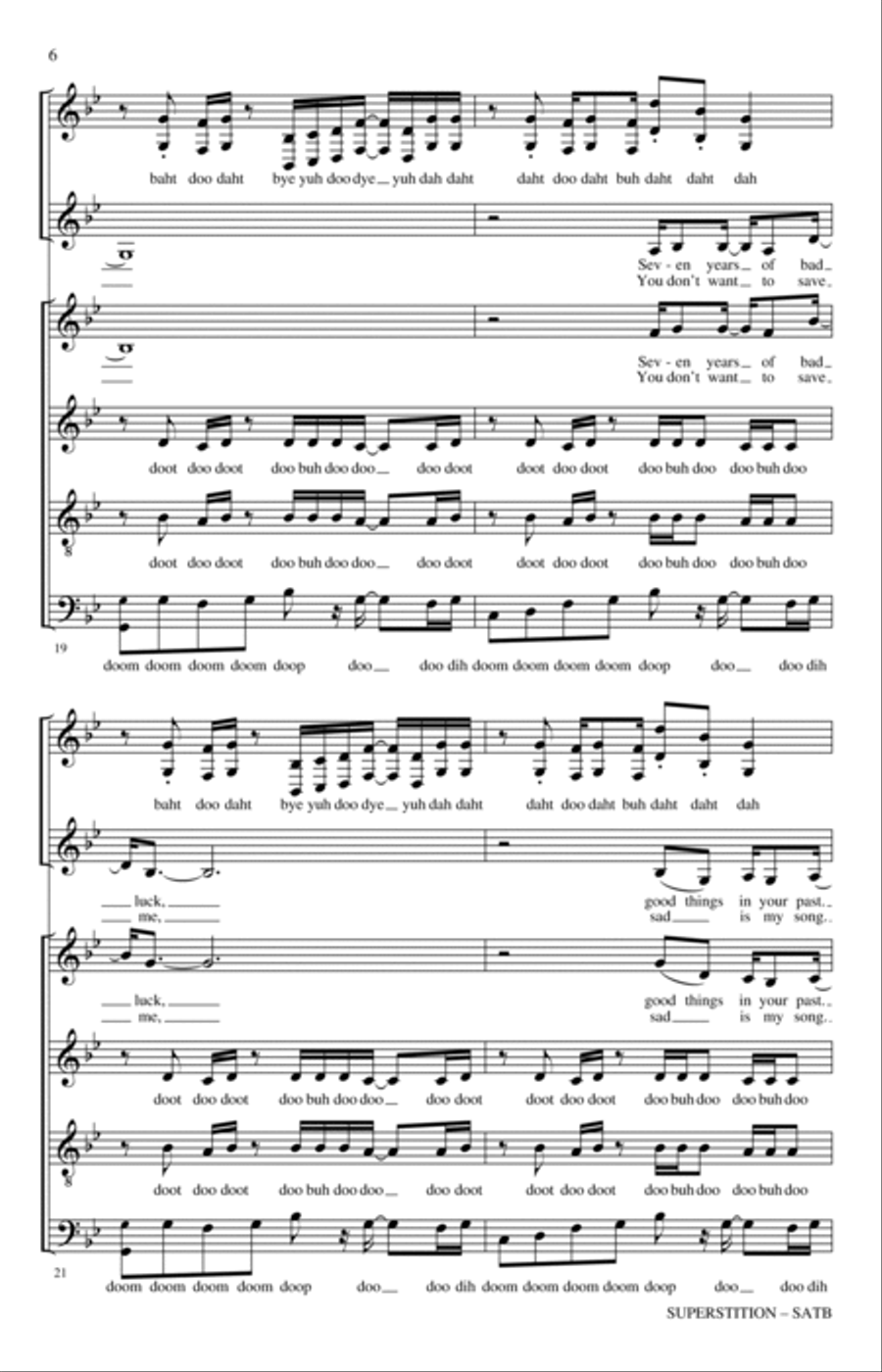 Superstition (arr. Paul Langford) 4-Part scores gallery preview page 4