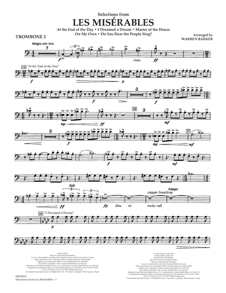 Selections from Les Misérables (arr. Warren Barker) - Trombone 2