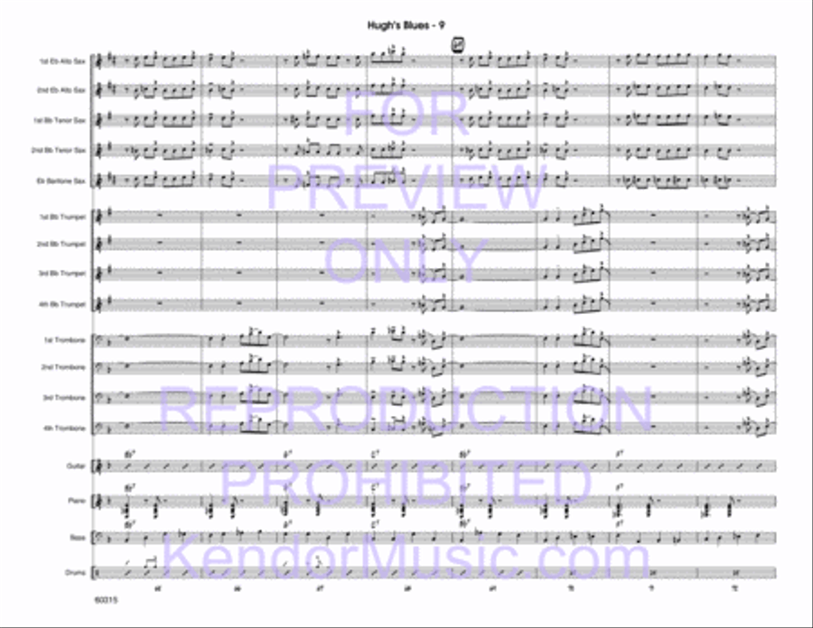 Hugh's Blues Hugh's Blues Jazz Ensemble scores gallery preview page 10