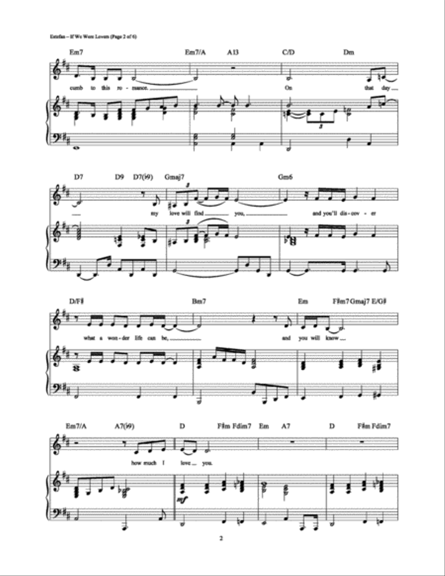 If We Were Lovers Piano, Vocal, Guitar scores gallery preview page 2