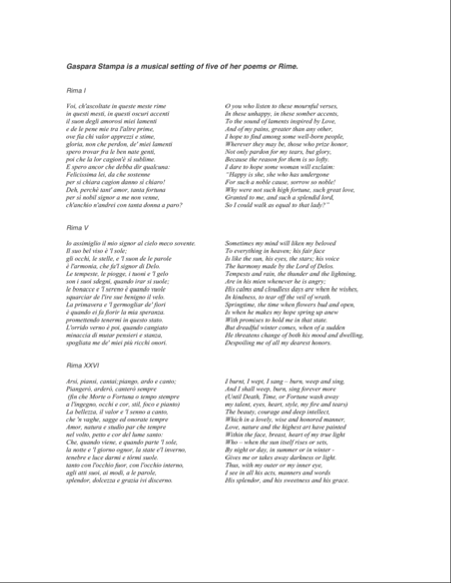 Gaspara Stampa (2014) for soprano and piano Soprano Voice scores gallery preview page 3