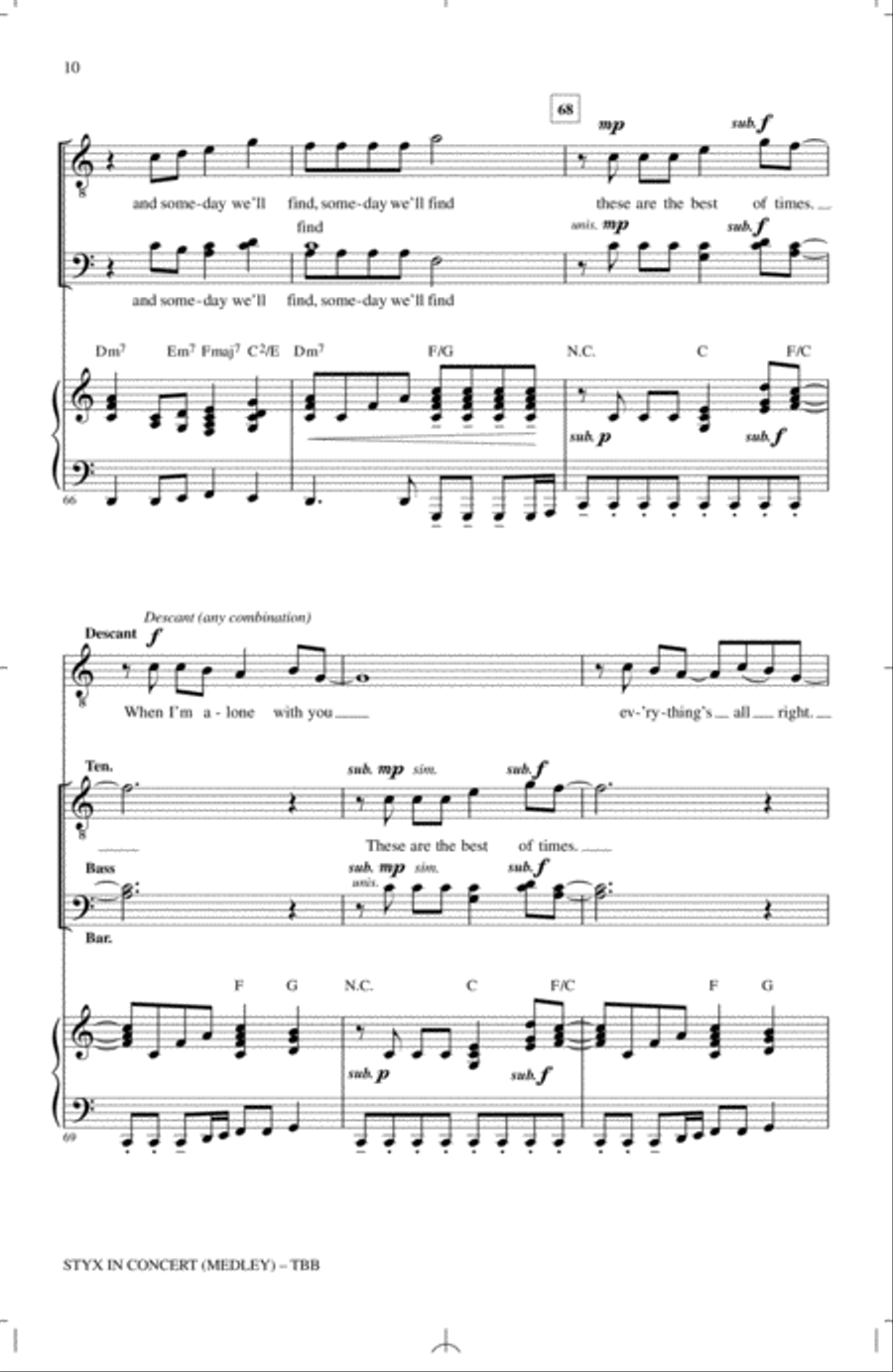 Styx In Concert (Medley) 3-Part scores gallery preview page 9