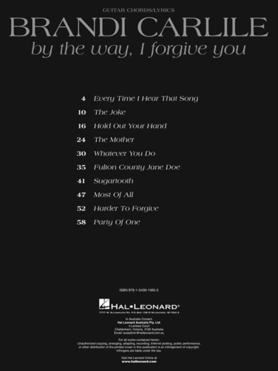 Brandi Carlile – By the Way, I Forgive You Acoustic Guitar scores gallery preview page 3