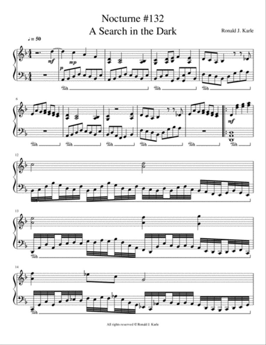 Nocturne #132 A Seach in the Dark Piano Solo scores gallery preview page 2