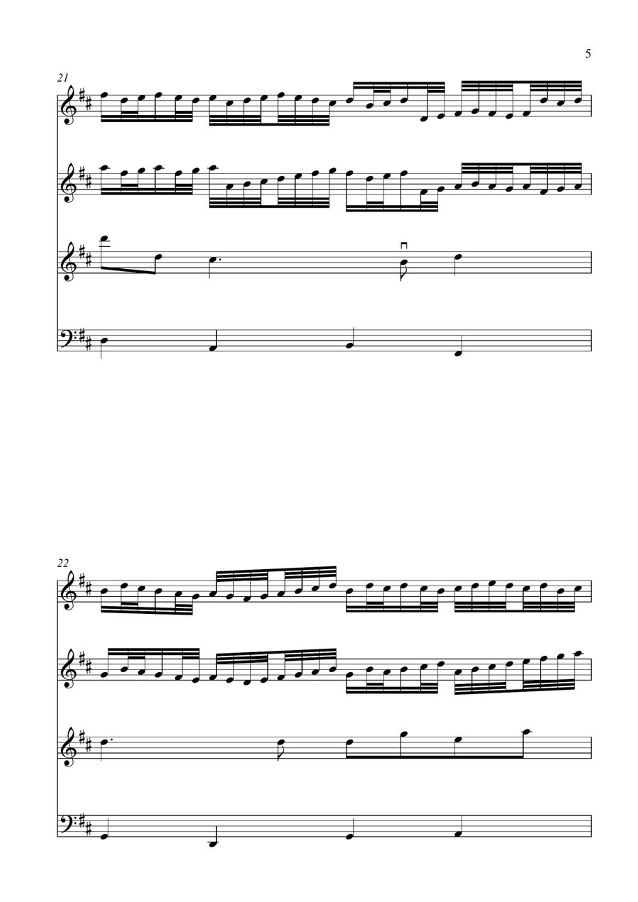 Pachelbel: Canon and Gigue for String Quartet - Score and Parts String Quartet scores gallery preview page 5