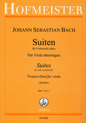 Book cover for Suiten fur Violoncello. Fur Viola ubertragen, Heft 1