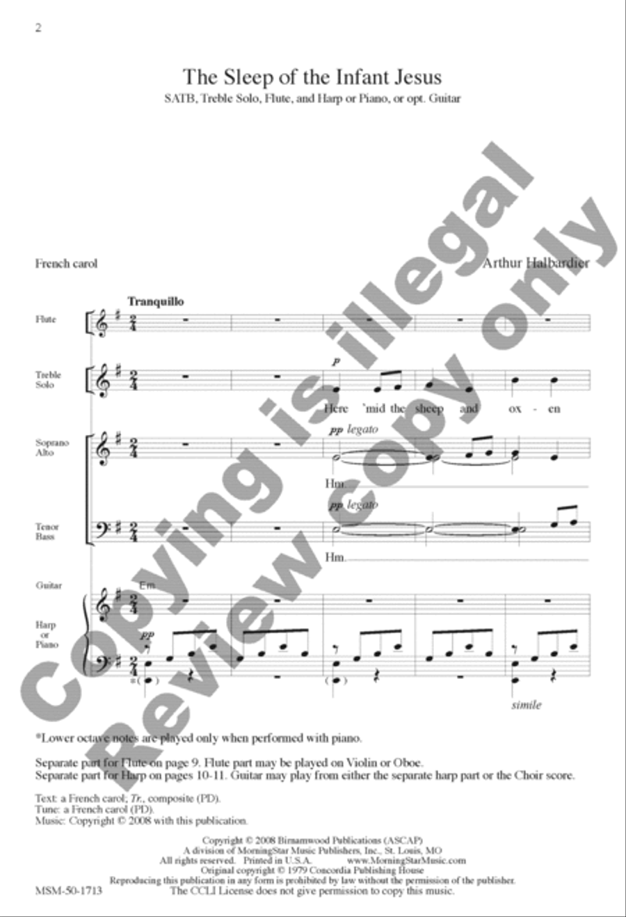 The Sleep of the Infant Jesus 4-Part scores gallery preview page 12