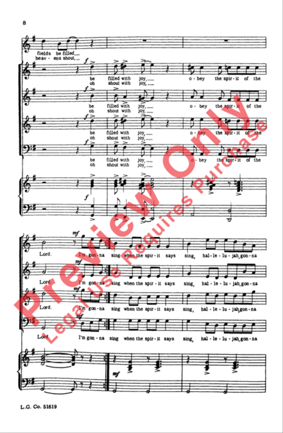 Obey the Spirit of the Lord 4-Part scores gallery preview page 8