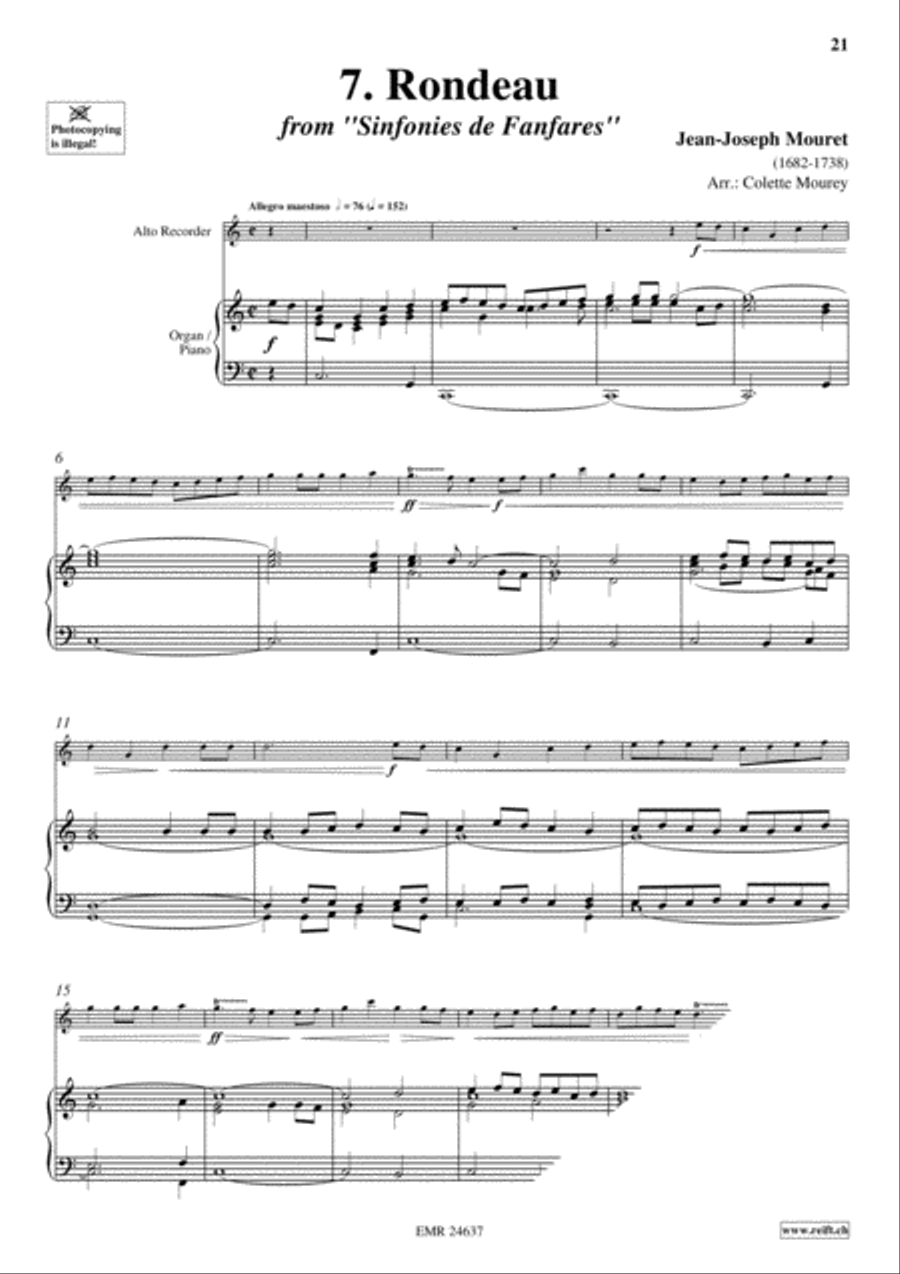 40 Greatest Baroque Hits Volume 2 Alto Recorder scores gallery preview page 9