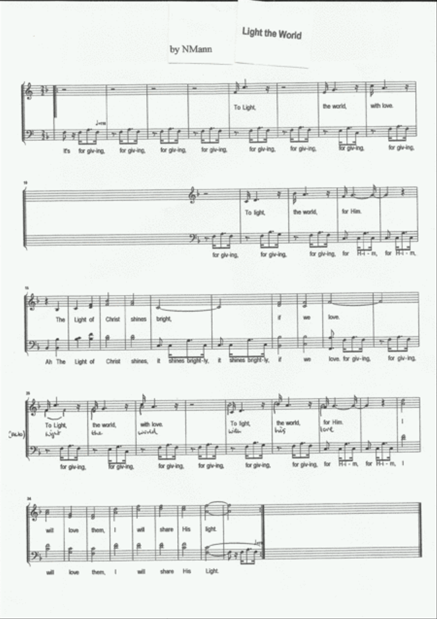 Light the World LDS Christmas Challenge 3-Part scores gallery preview page 1