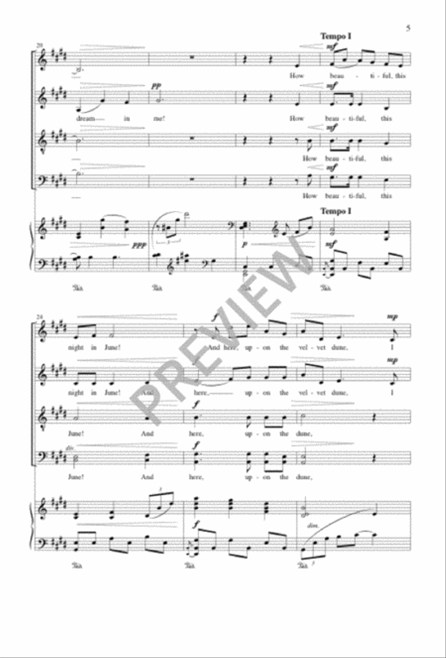 Ballade to the Moon 4-Part scores gallery preview page 5