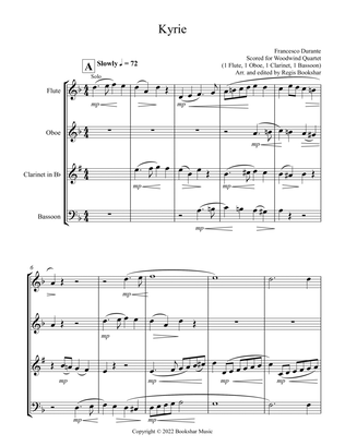 Kyrie (Durante) (Woodwind Quartet - 1 Flute, 1 Oboe, 1 Clar, 1 Bassoon)