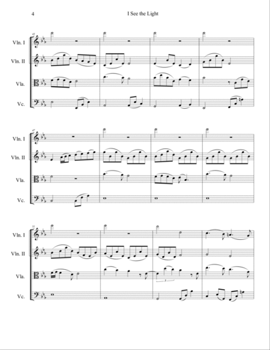 I See The Light String Quartet scores gallery preview page 6