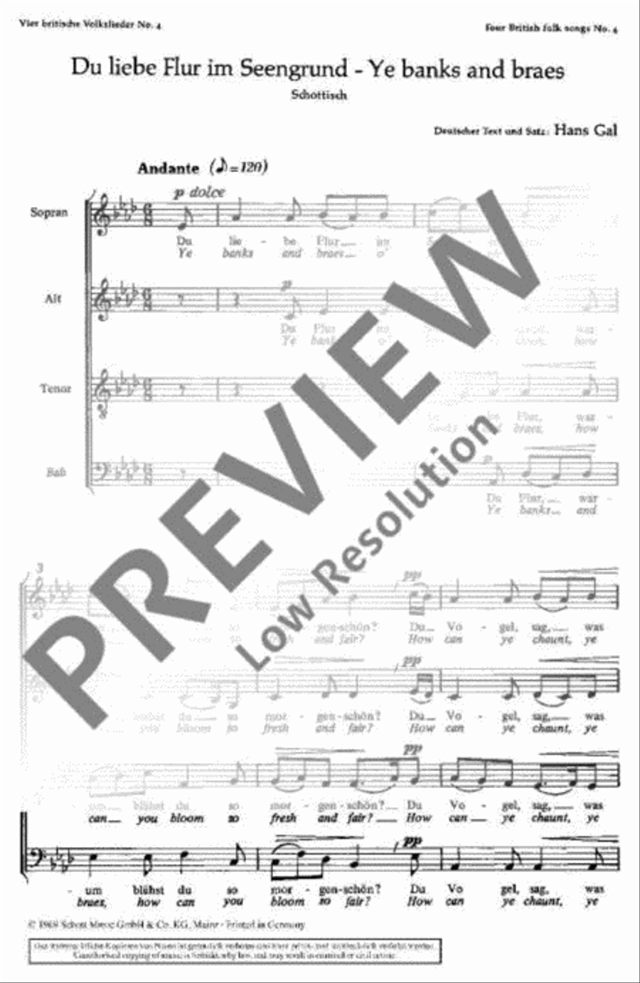 4 British Folk Songs 4-Part scores gallery preview page 4