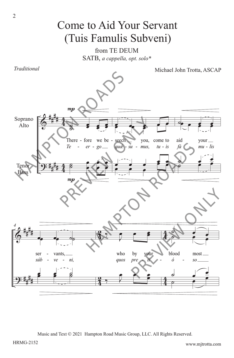 Come to Aid Your Servant (SATB) 4-Part scores gallery preview page 3