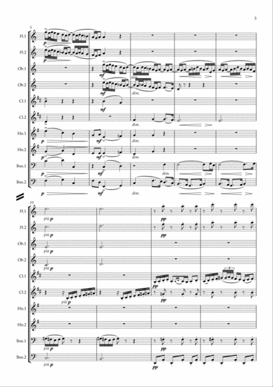 Debussy: Suite Bergamasque Mvt.2 Menuet - wind dectet School and Community scores gallery preview page 4
