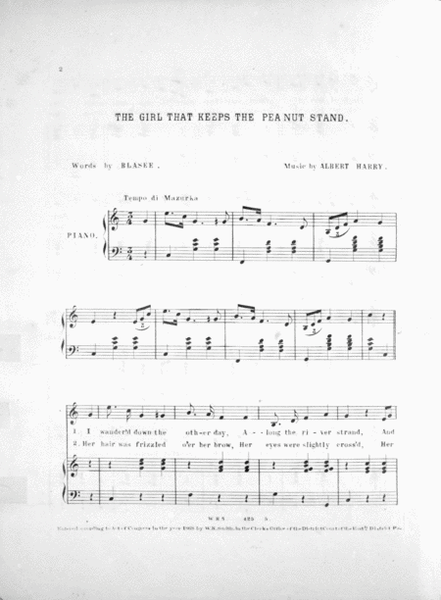 The Girl That Keeps The Peanut Stand. Song and Chorus