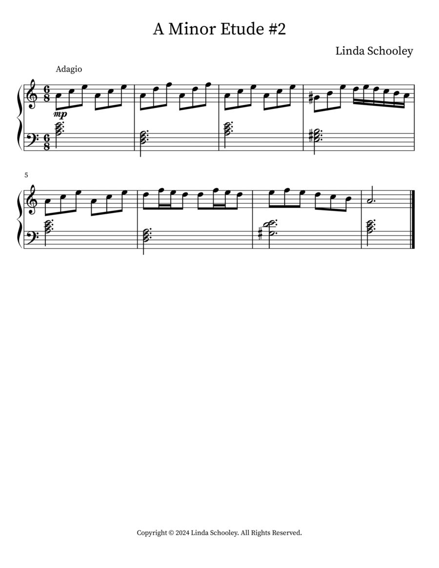 A Minor Etude #2 A Minor Etude #2 Piano Method scores gallery preview page 1
