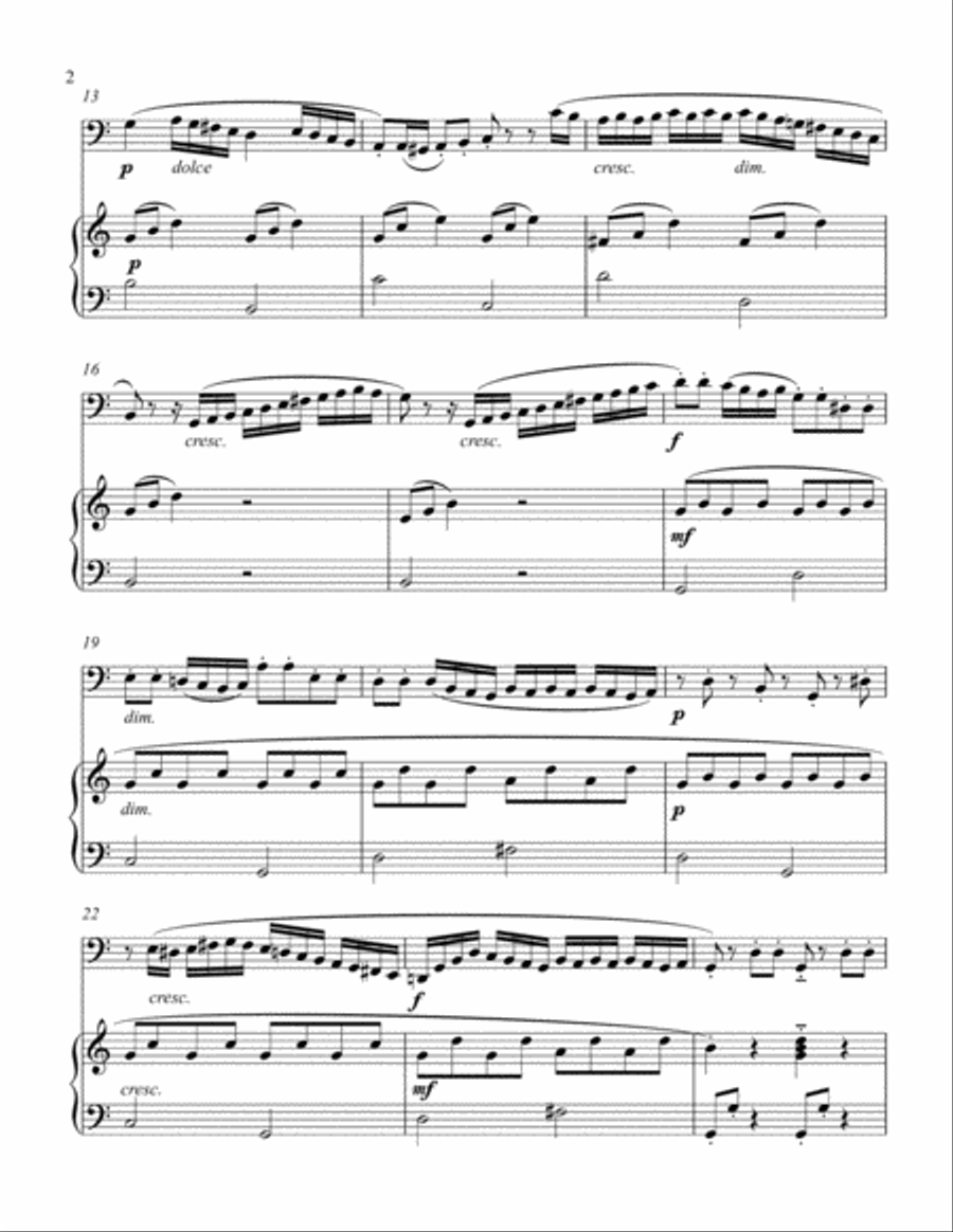 Sonatina-Clementi (Op. 36, No. 3) (bass C instrument solo) Small Ensemble scores gallery preview page 3