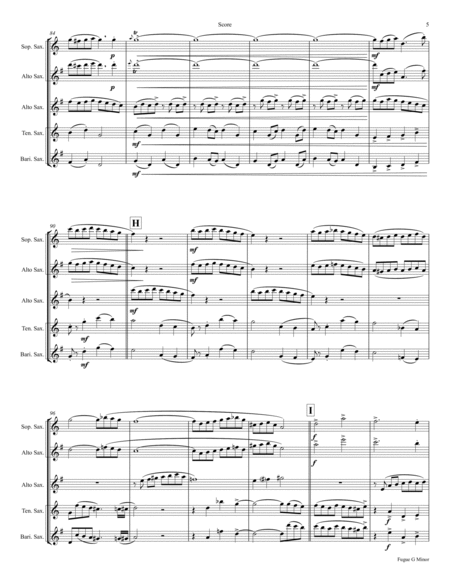 Fugue G Minor - (the 'little') - BWV 578 - Swing - Saxophone Trio