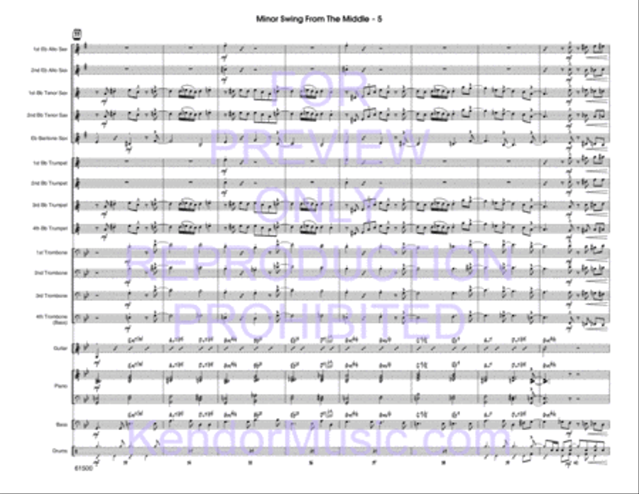 Minor Swing From The Middle (Full Score) Jazz Ensemble scores gallery preview page 6