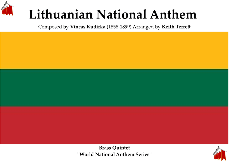 Lithuanian National Anthem for Brass Quintet (World National Anthem Series) Brass Quintet scores gallery preview page 1