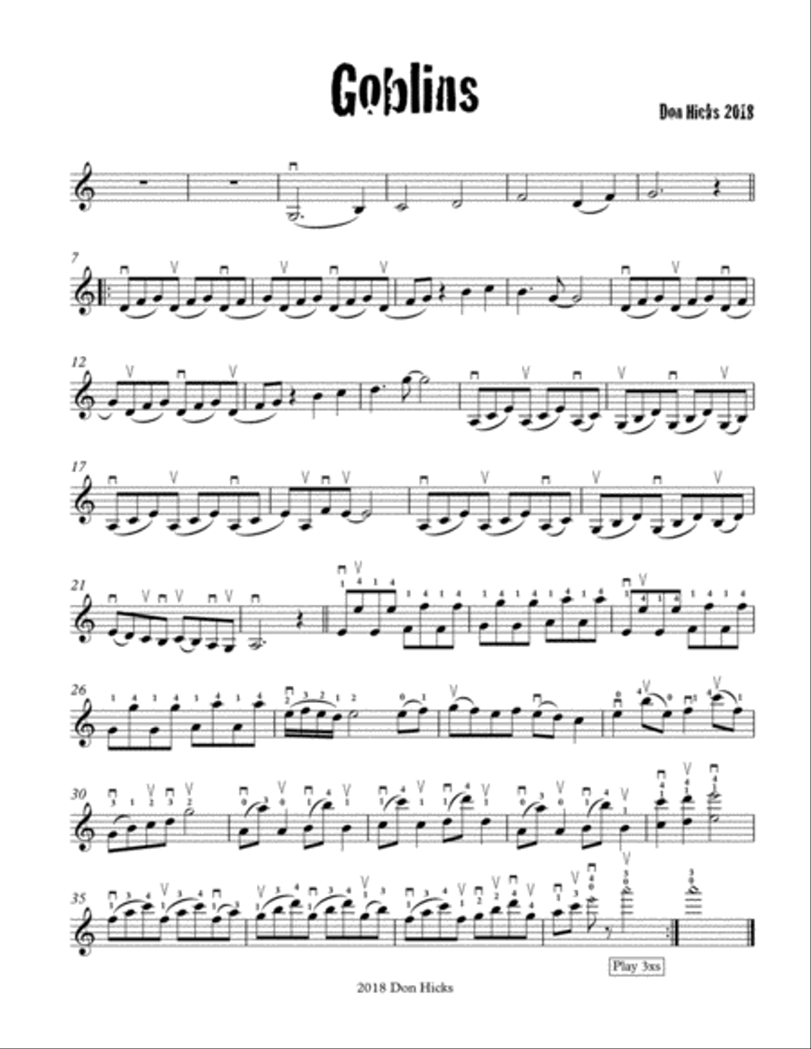 Goblins, a Rock Solo for Violin Small Ensemble scores gallery preview page 2