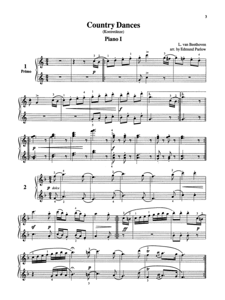 Country Dances - Piano Quartet (2 Pianos, 8 Hands)