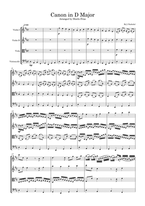 Canon in D Major - String Quartet (Score and all parts)