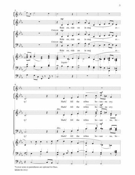Ride On, Ride On in Majesty (Choral Score)