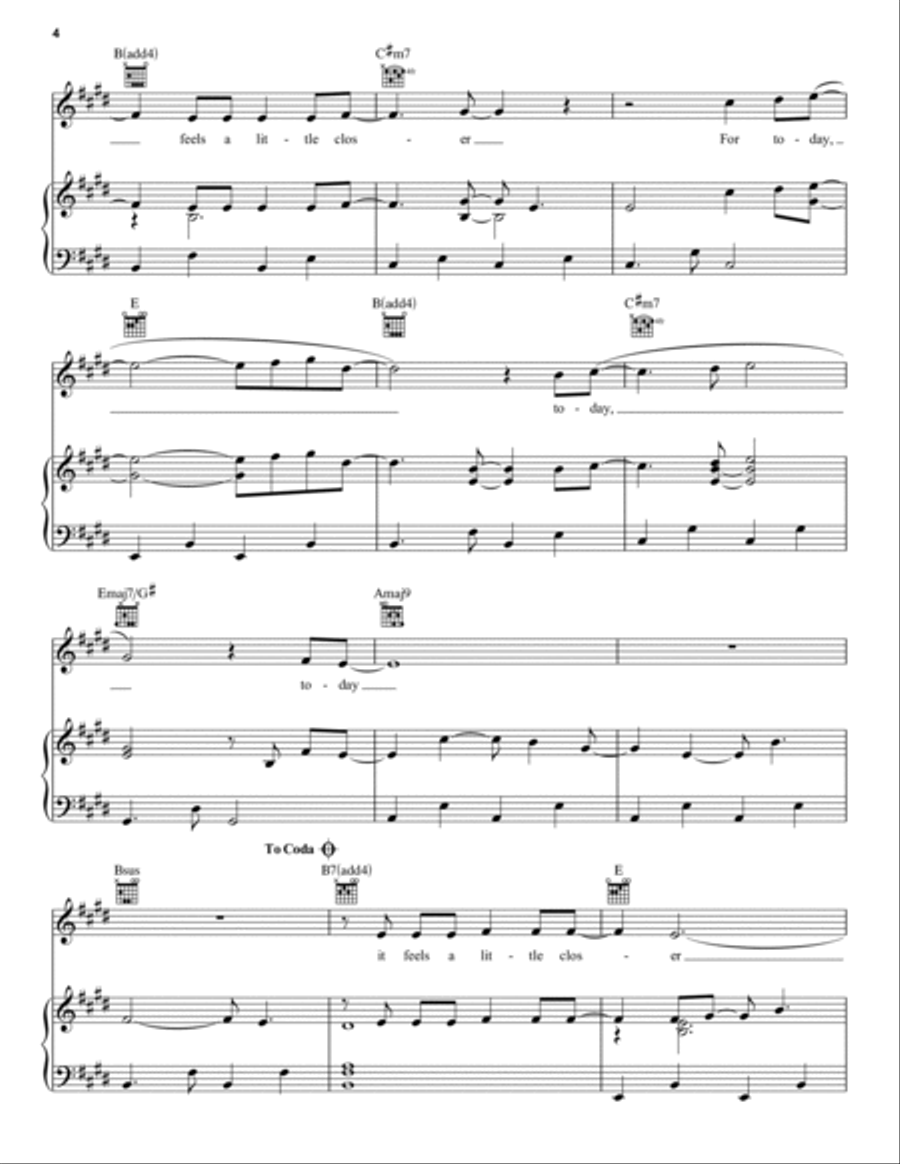 A Little Closer (from Dear Evan Hansen) Piano, Vocal, Guitar scores gallery preview page 4