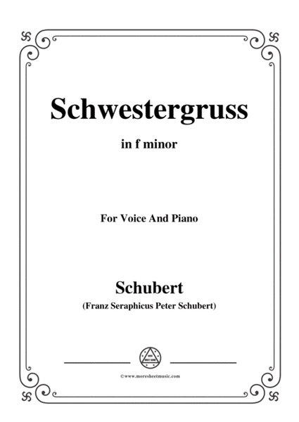 Schubert-Schwestergruss,in f minor,for Voice&Piano image number null