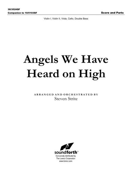 Angels We Have Heard on High - String Score and Parts