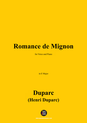 Duparc-Romance de Mignon,in E Major