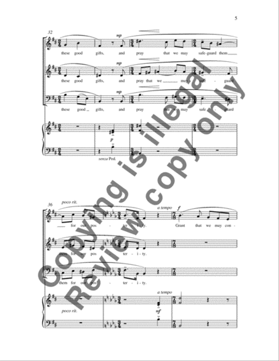 A Thanksgiving for the Beauty of the Earth 3-Part scores gallery preview page 5