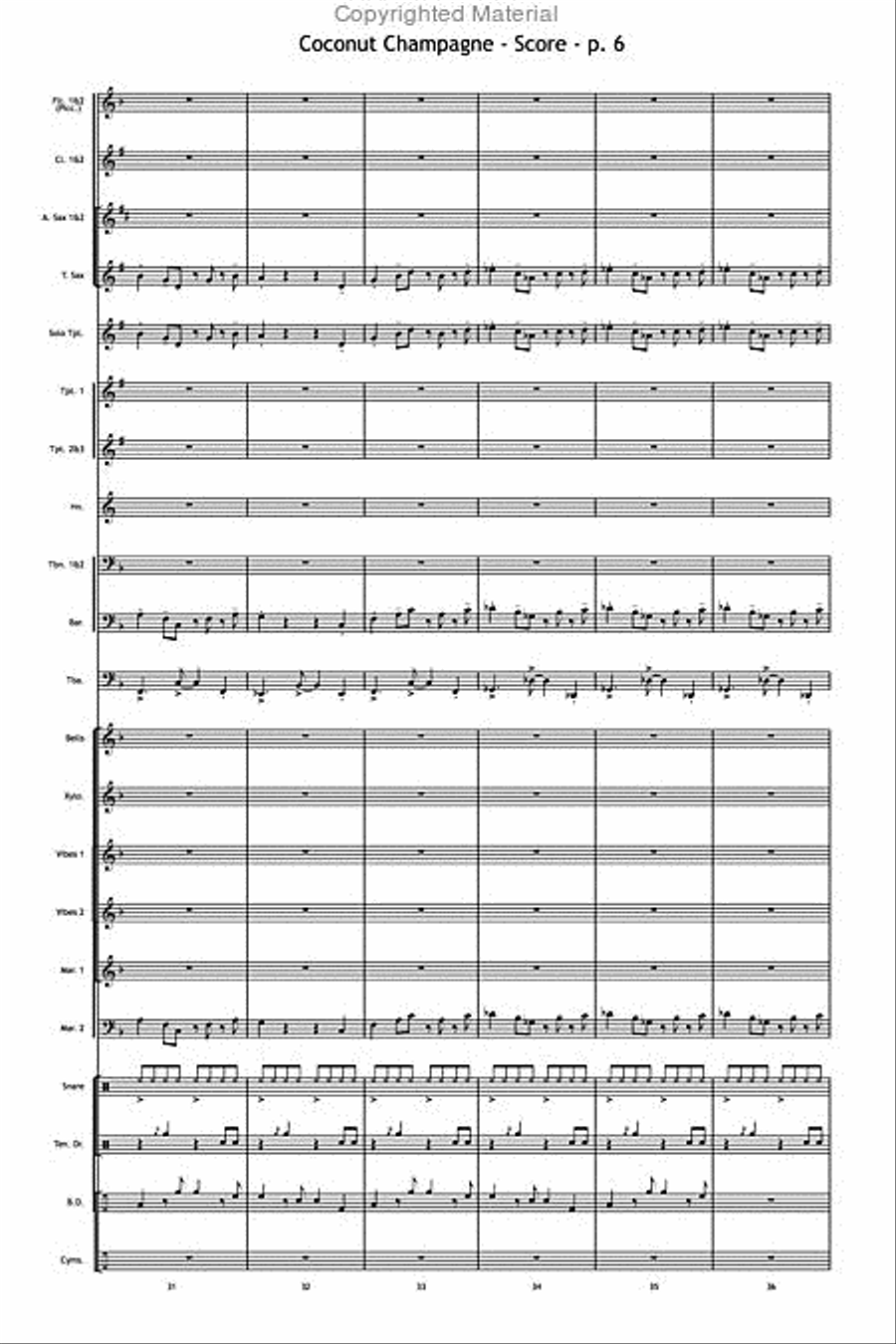 Coconut Champagne Coconut Champagne Marching Band scores gallery preview page 7