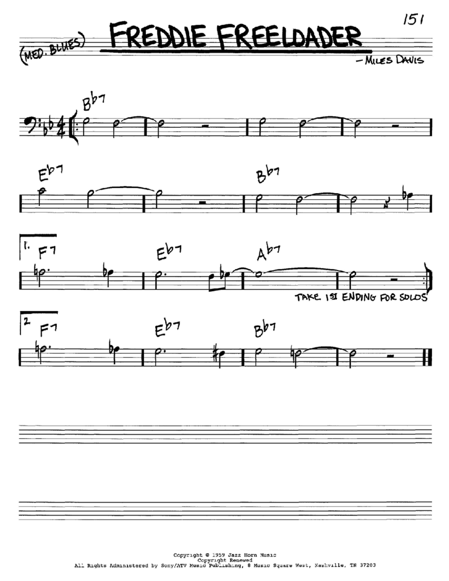 Freddie Freeloader Piano scores gallery preview page 1