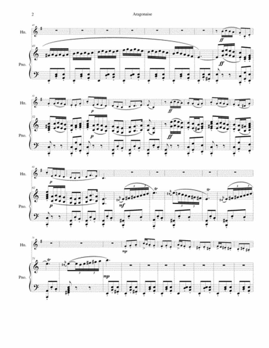 Aragonaise for Horn & Piano image number null