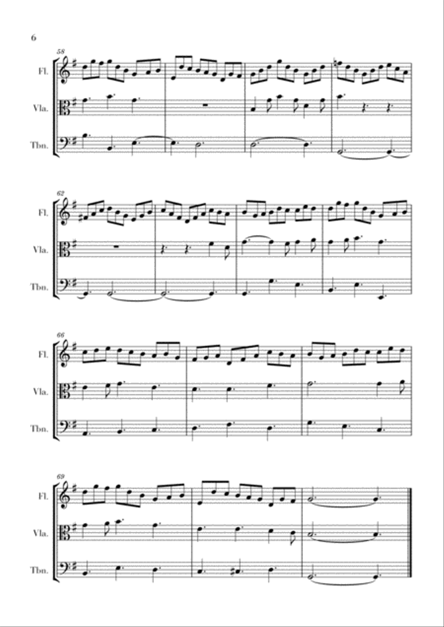 Bach - Jesus bleibet meine Freude for Flute, Viola and Trombone Brass Ensemble scores gallery preview page 6