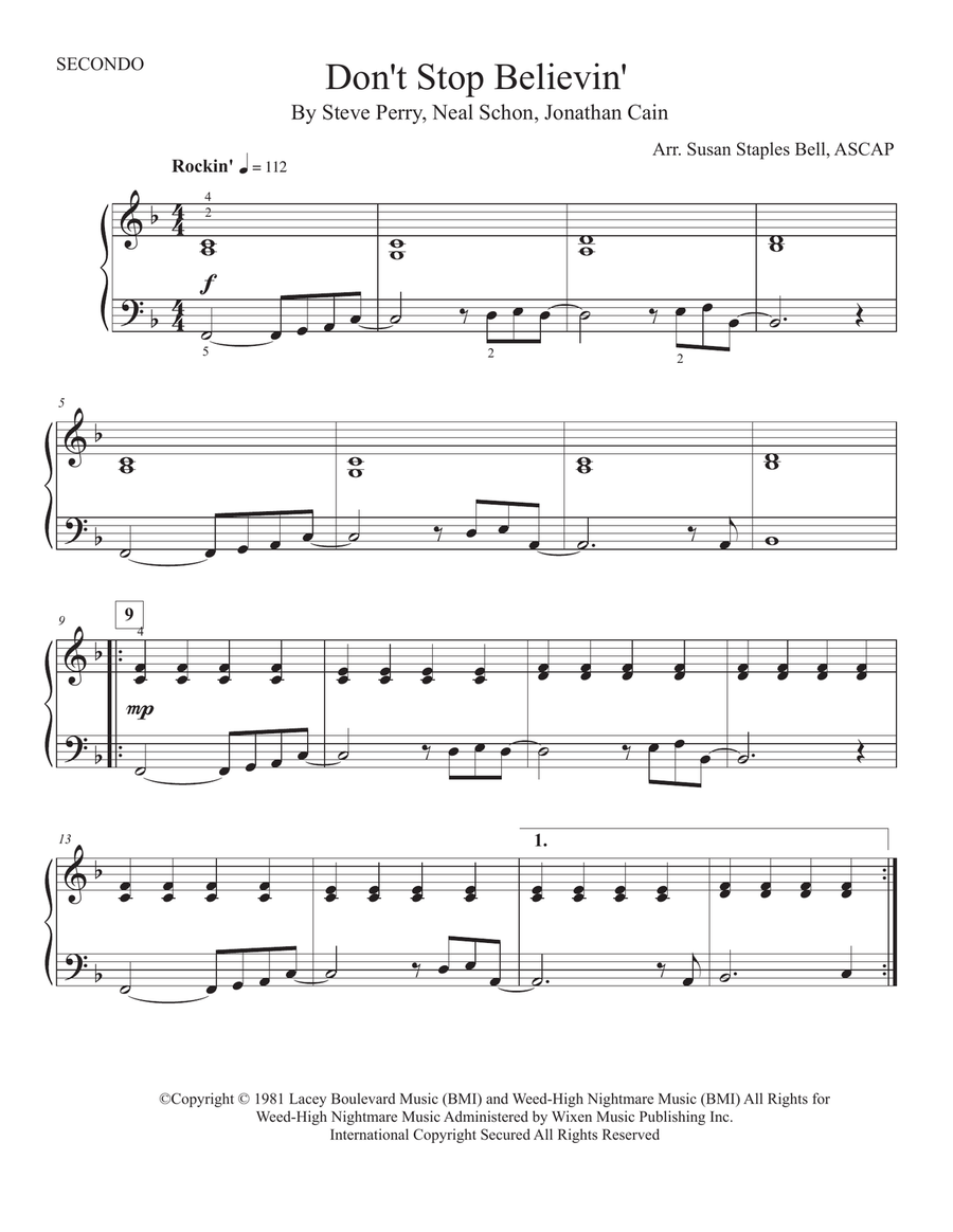 Don't Stop Believin' Piano Method scores gallery preview page 2