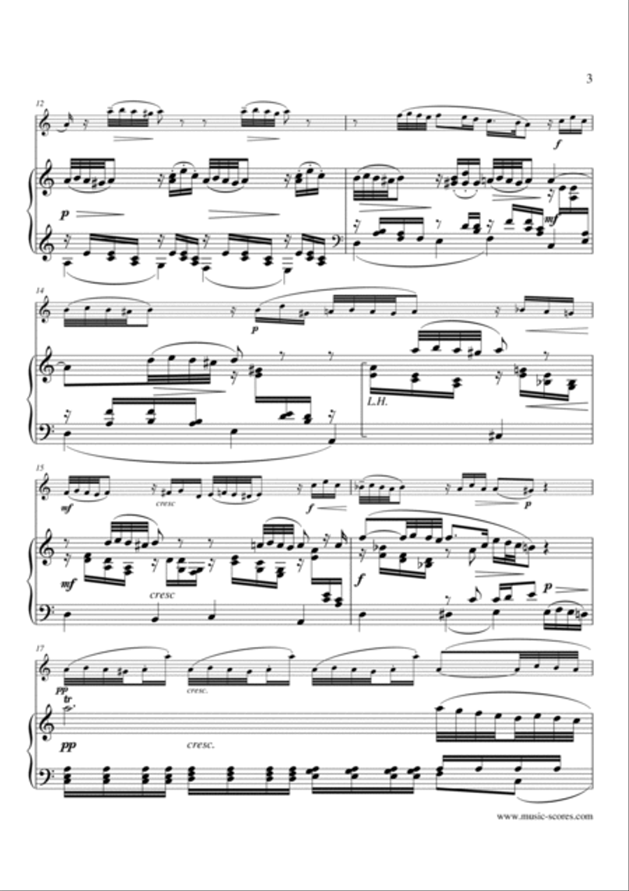 Cimarosa Larghetto - 1st movement from Oboe Concerto - Oboe and Piano - A minor Piano scores gallery preview page 3
