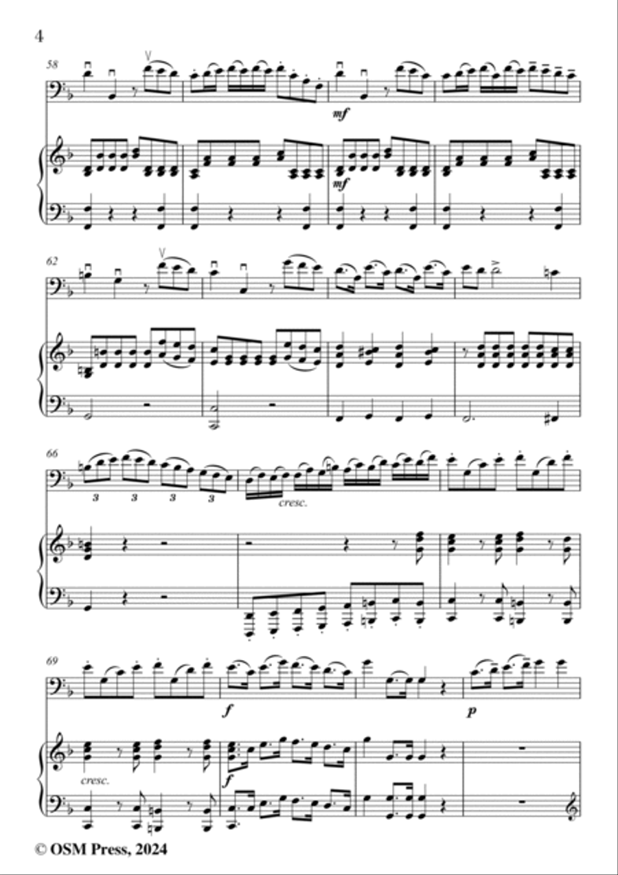 Capuzzi-Double Bass Concerto(1st Movement),in F Major,for Cello and Piano Double Bass scores gallery preview page 6
