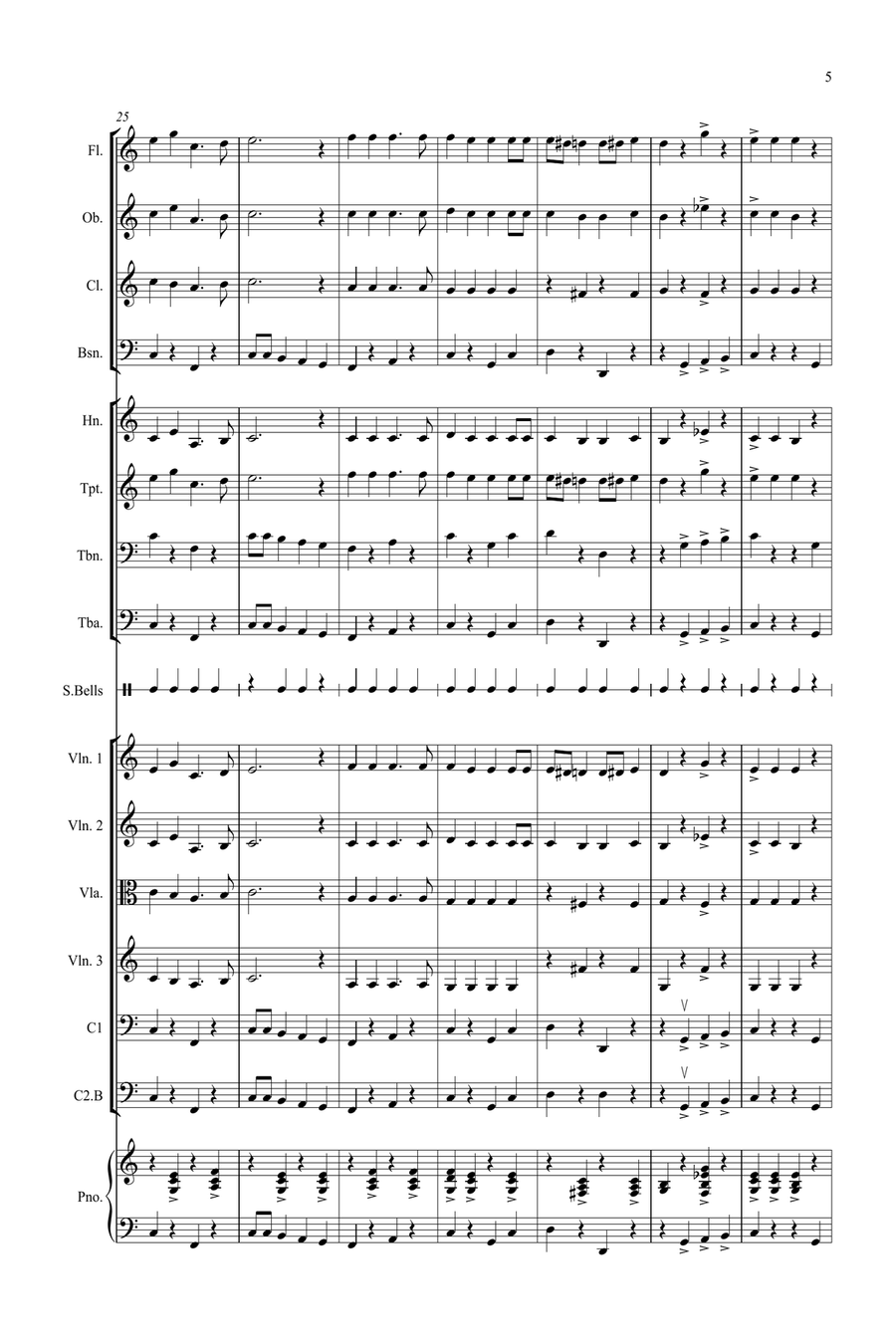 3 Jazzy Christmas Pieces for School Orchestra Full Orchestra scores gallery preview page 5