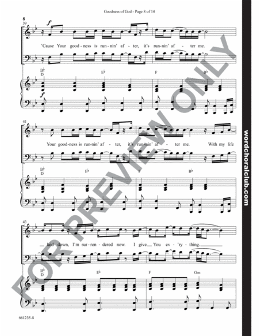 Goodness of God - Anthem 4-Part scores gallery preview page 8
