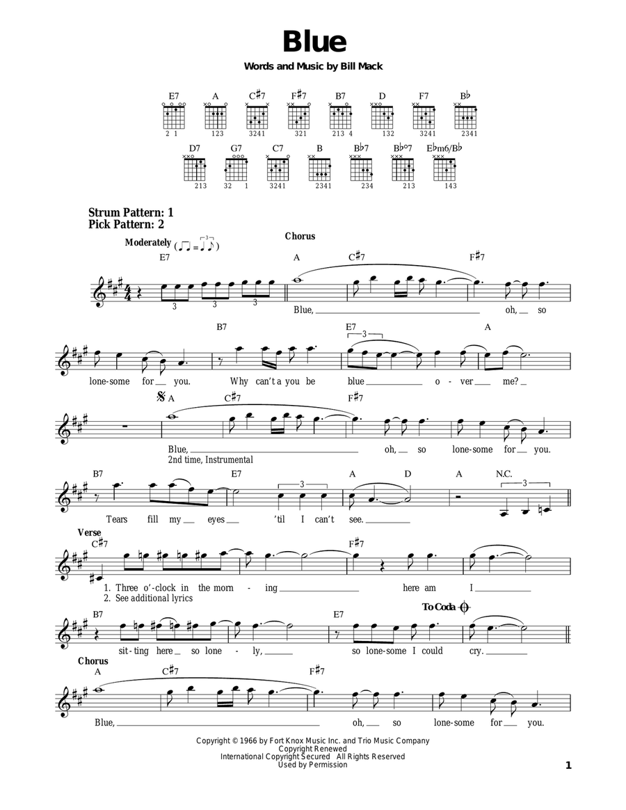 Blue Acoustic Guitar scores gallery preview page 1