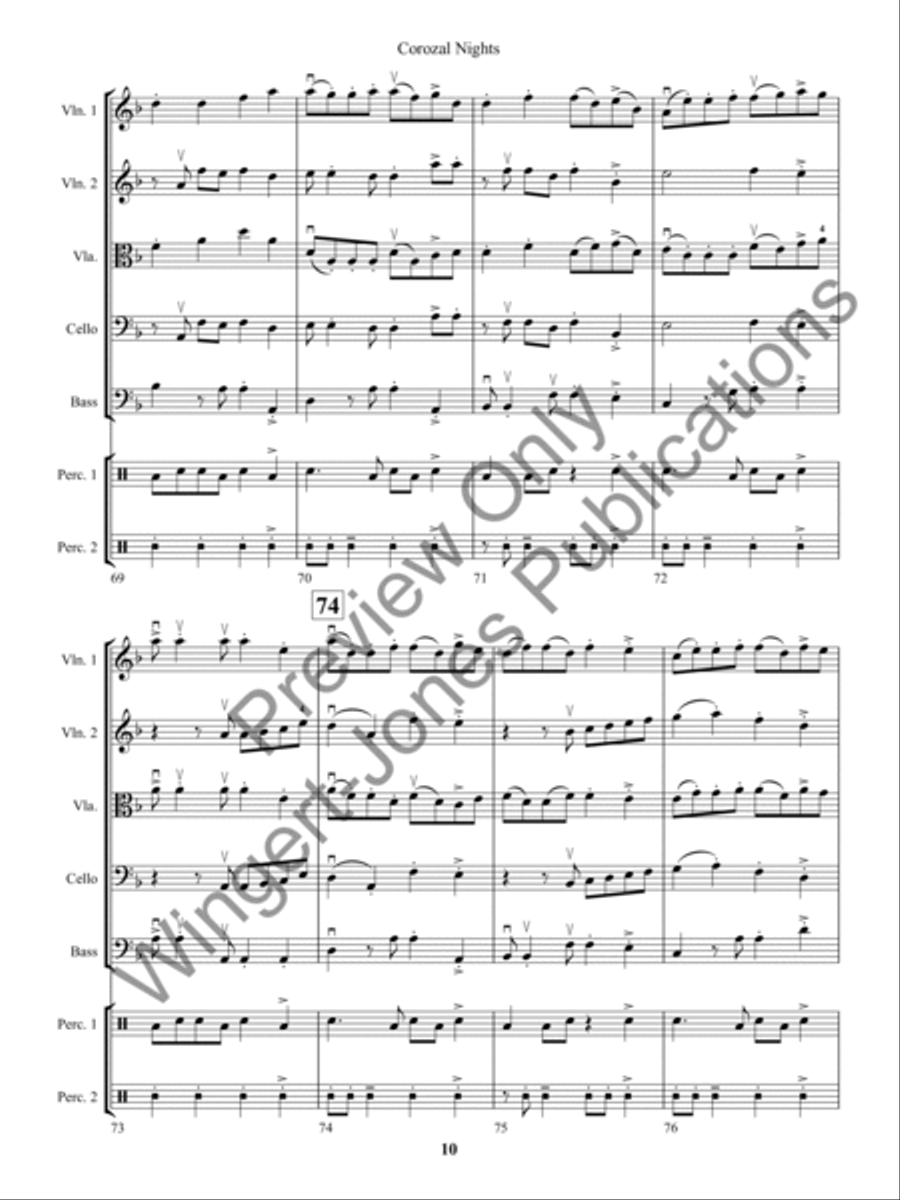 Corozal Nights (Score) String Orchestra scores gallery preview page 13