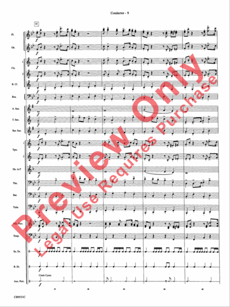 The Great Escape March Concert Band scores gallery preview page 12