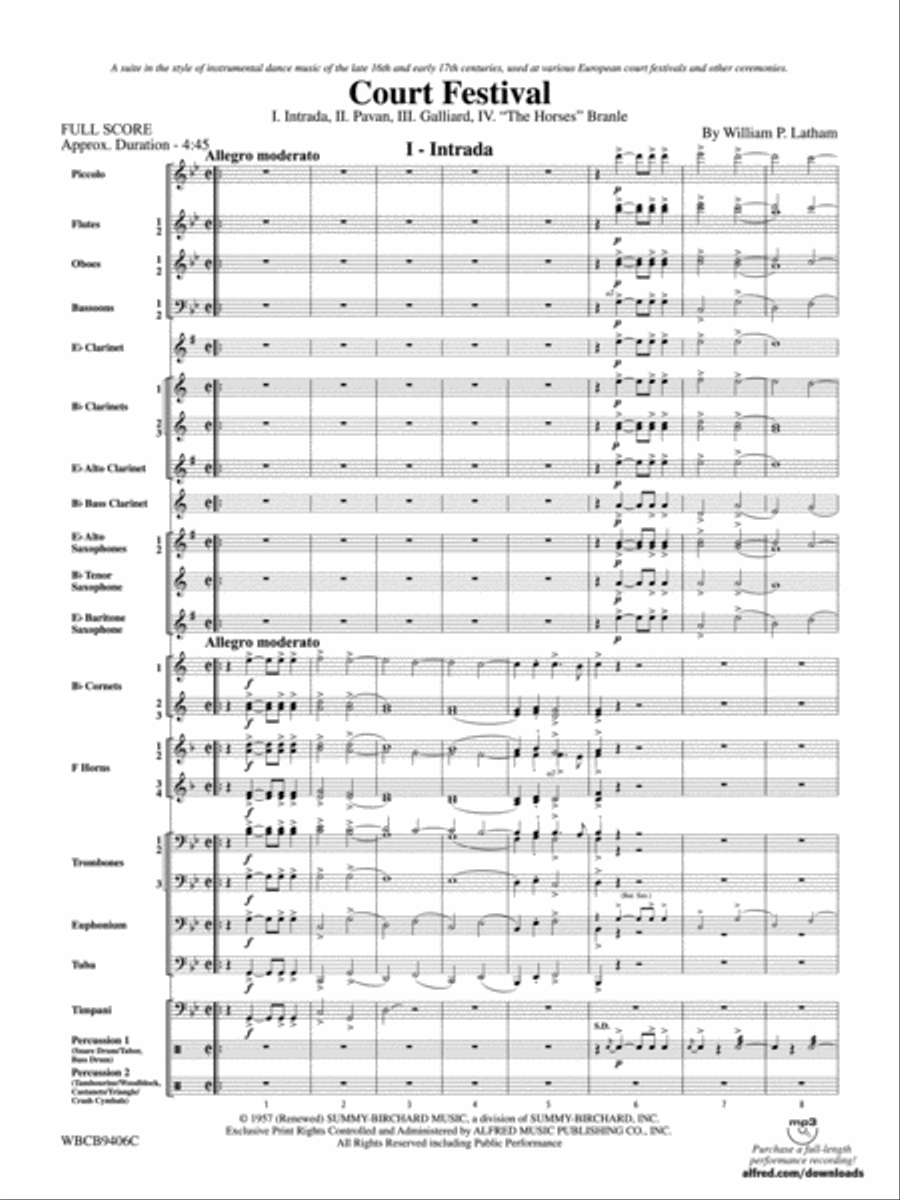 Court Festival (Suite for Concert Band) Concert Band scores gallery preview page 2
