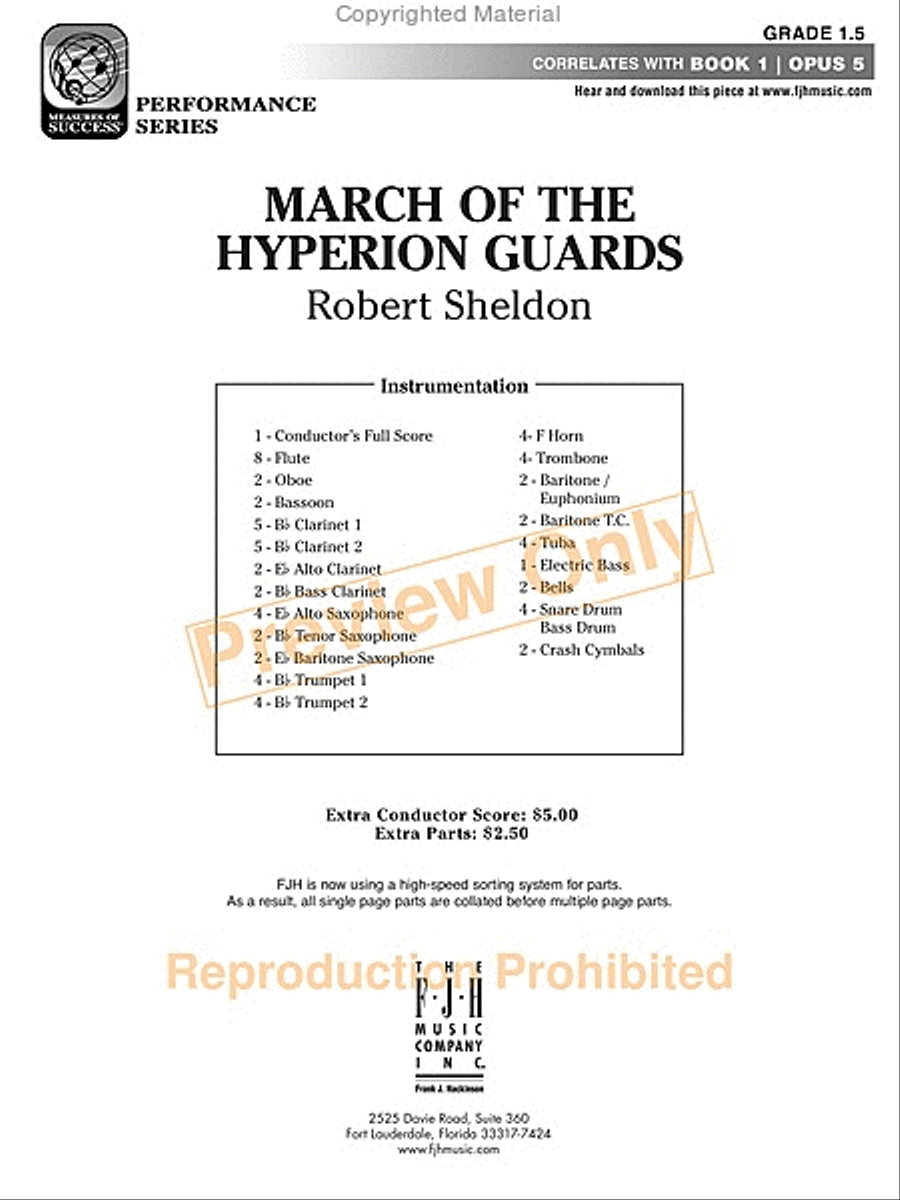 March of the Hyperion Guards Concert Band scores gallery preview page 2
